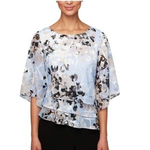 Alex Evenings Women’s Chiffon 3/4 Blouse. - image 1